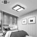 Plafonnier design LED rectangle et bords arrondis noir et blanc Bwart