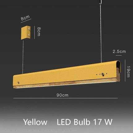Suspension moderne LED avec finitions bois et métal coloré - vue 14 sur 17
