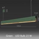Suspension moderne LED avec finitions bois et métal coloré