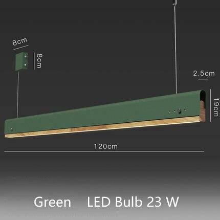 Suspension moderne LED avec finitions bois et métal coloré - vue 16 sur 17