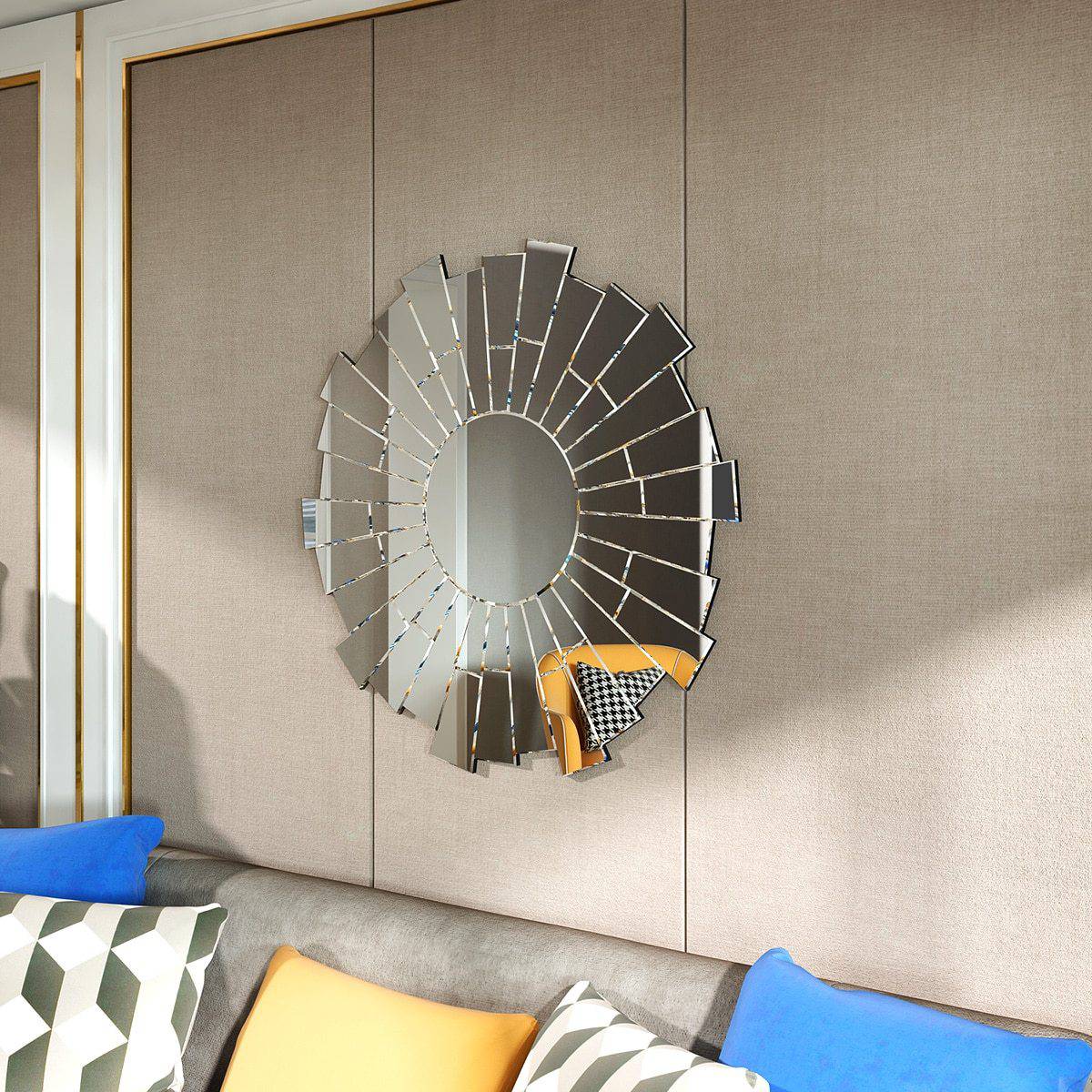 Miroir mural rond design Stylish - vue 7 sur 7