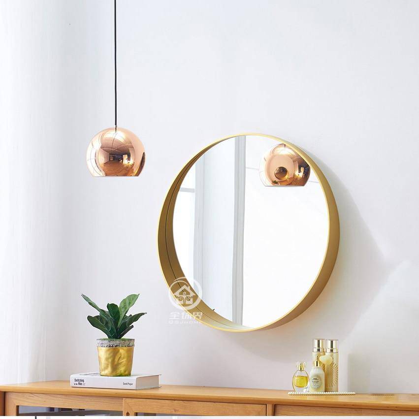 Miroir mural rond à bord coloré en métal - vue 3 sur 9