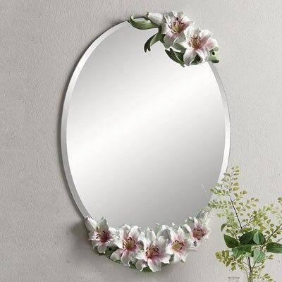 Miroir mural ovale à fleurs Lilies - vue 6 sur 6