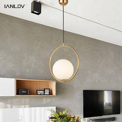 Suspension design rond et boule de verre - vue 4 sur 5