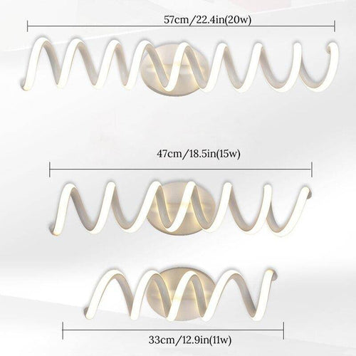 Applique murale LED spirale lumineuse en aluminium