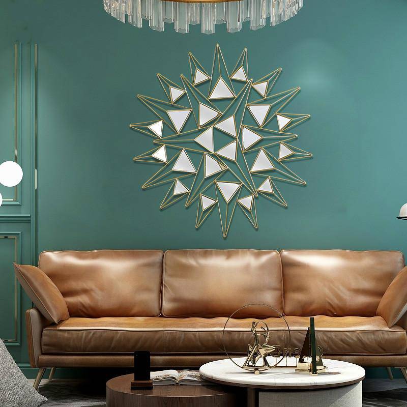 Grand miroir mural design à triangles 3D - vue 4 sur 10