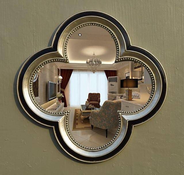 Miroir mural décoratif trèfle à 4 feuilles rétro - vue 10 sur 16