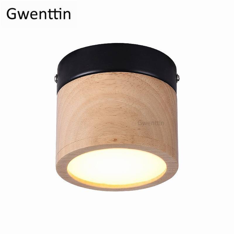 Spot cylindrique LED en bois Wooden