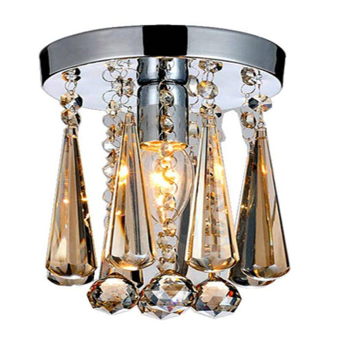 Plafonnier cristal à LED chromée - vue 3 sur 4