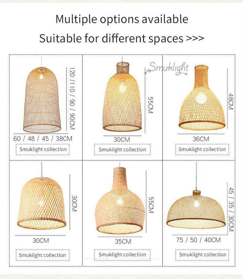 Suspension moderne forme en bambou Work