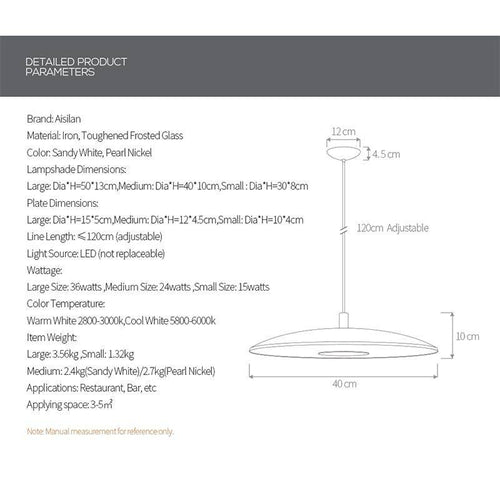 Suspension ronde design en aluminium Study - vue 5 sur 5