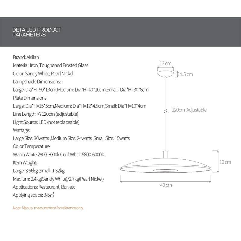 Suspension ronde design en aluminium Study - vue 5 sur 5