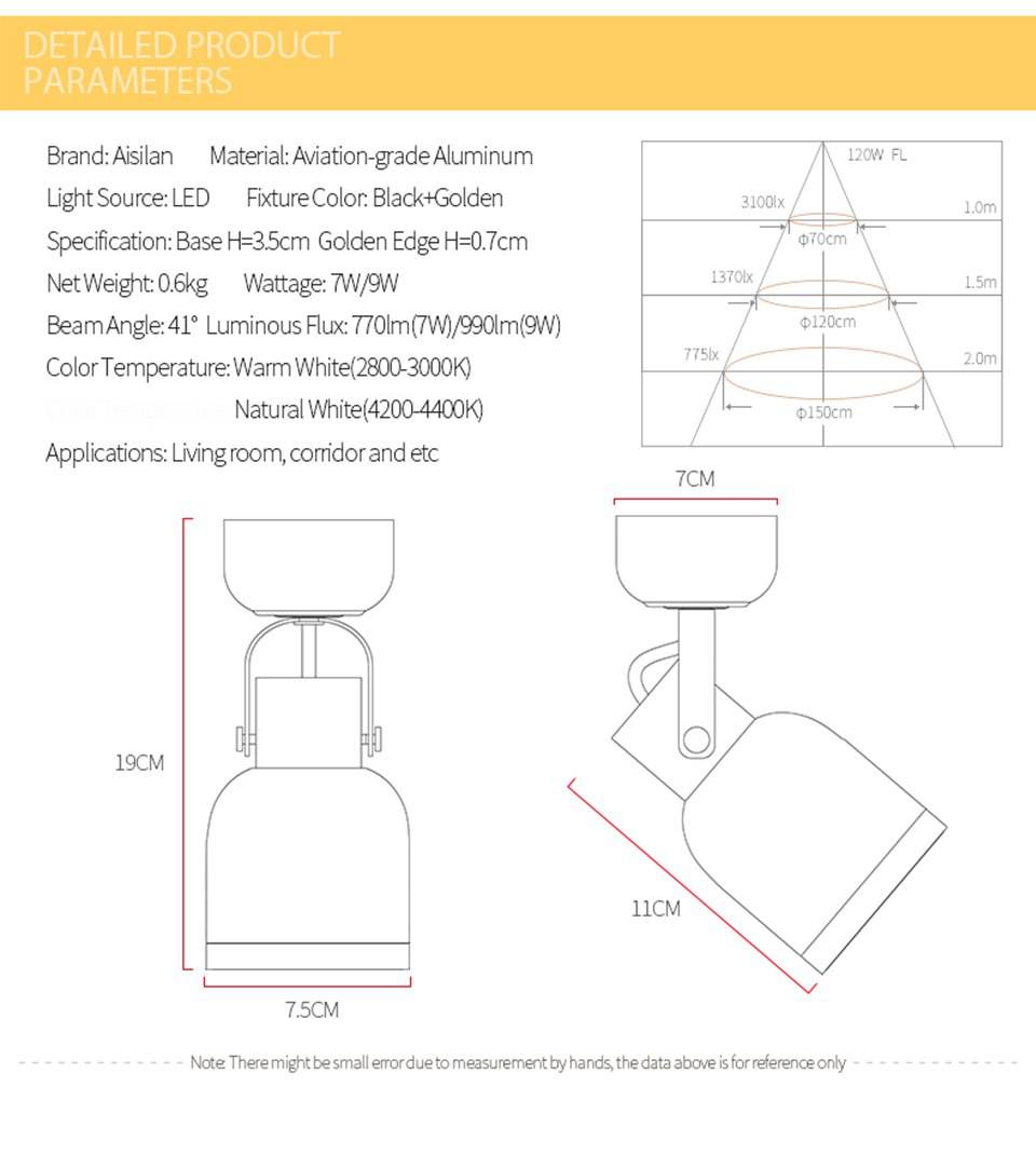 Plafonnier à spot design LED ajustable Indoor - vue 6 sur 5
