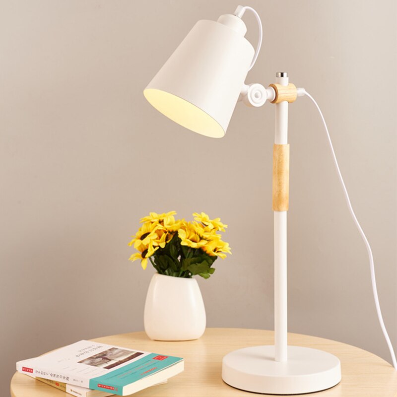 Lampe de chevet LED en bois et métal Jolanne