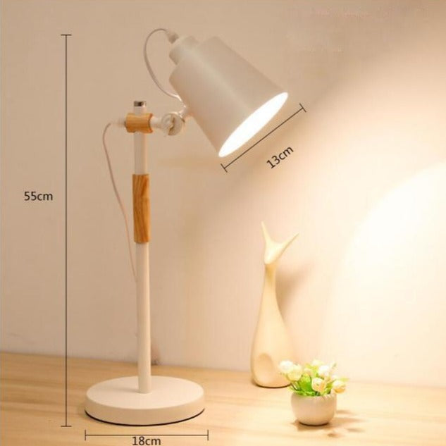 Lampe de chevet LED en bois et métal Jolanne