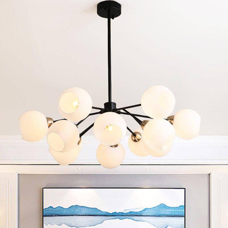 Lustre industriel avec plusieurs boules de verre Foyer - vue 6 sur 10