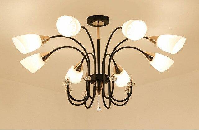 Lustre LED avec bras arrondis et lampes en verre Room - vue 4 sur 10