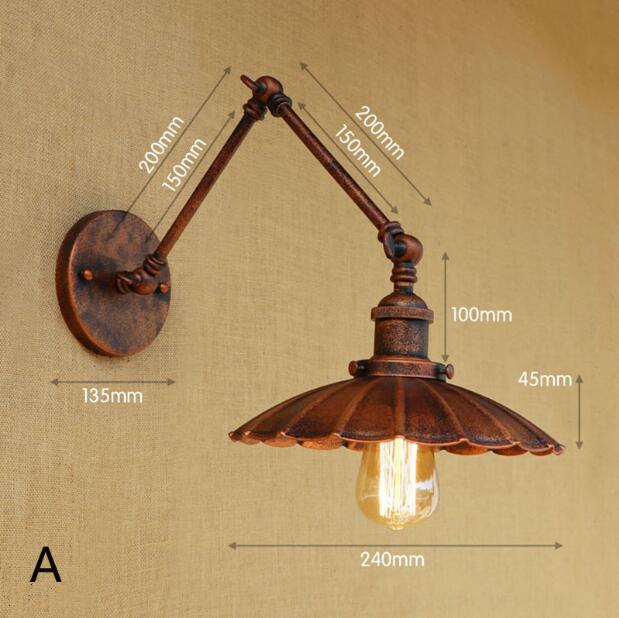 Applique murale vintage LED avec abat-jour plat reglable Ylona - vue 2 sur 5