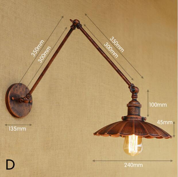 Applique murale vintage LED avec abat-jour plat reglable Ylona - vue 5 sur 5