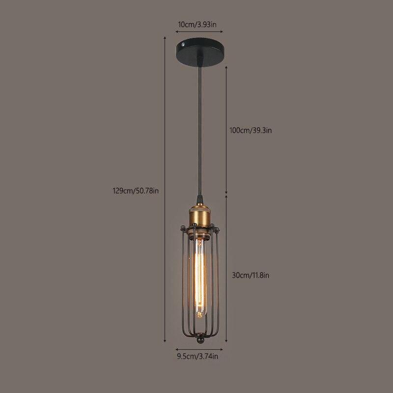 Suspension industriel LED en métal avec cage style rétro - vue 7 sur 8