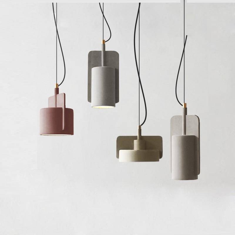 Suspension ciment formes design à LED