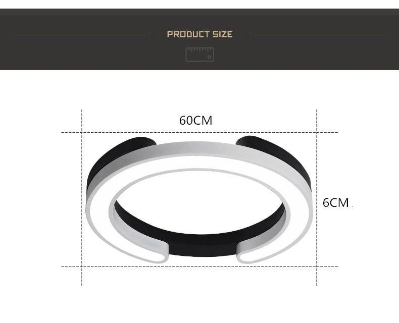 Plafonnier LED double cercles Study - vue 4 sur 5