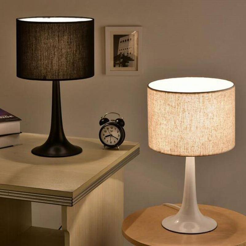 Lampe de chevet moderne LED avec abat-jour en tissu - vue 2 sur 5