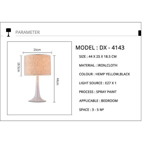 Lampe de chevet moderne LED avec abat-jour en tissu - vue 6 sur 5