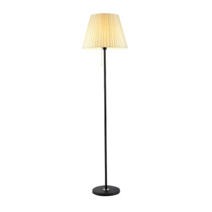 Lampadaire en métal LED avec abat-jour style rétro
