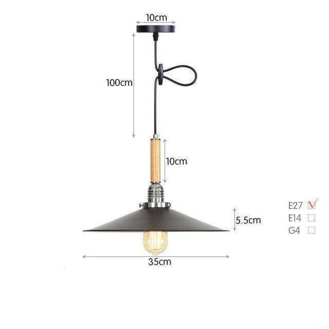 Suspension vintage LED en métal avec abat-jour style rétro - vue 9 sur 10