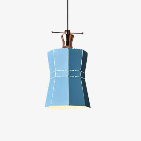 Suspension design LED en métal coloré style scandinave - vue 2 sur 12