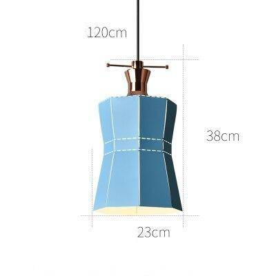 Suspension design LED en métal coloré style scandinave - vue 12 sur 12
