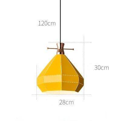 Suspension design LED en métal coloré style scandinave - vue 10 sur 12