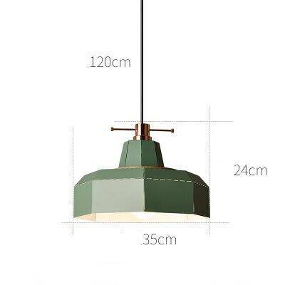 Suspension design LED en métal coloré style scandinave - vue 11 sur 12