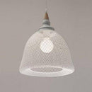 Suspension moderne LED avec abat-jour cage blanche style industriel
