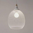 Suspension moderne LED avec abat-jour cage blanche style industriel