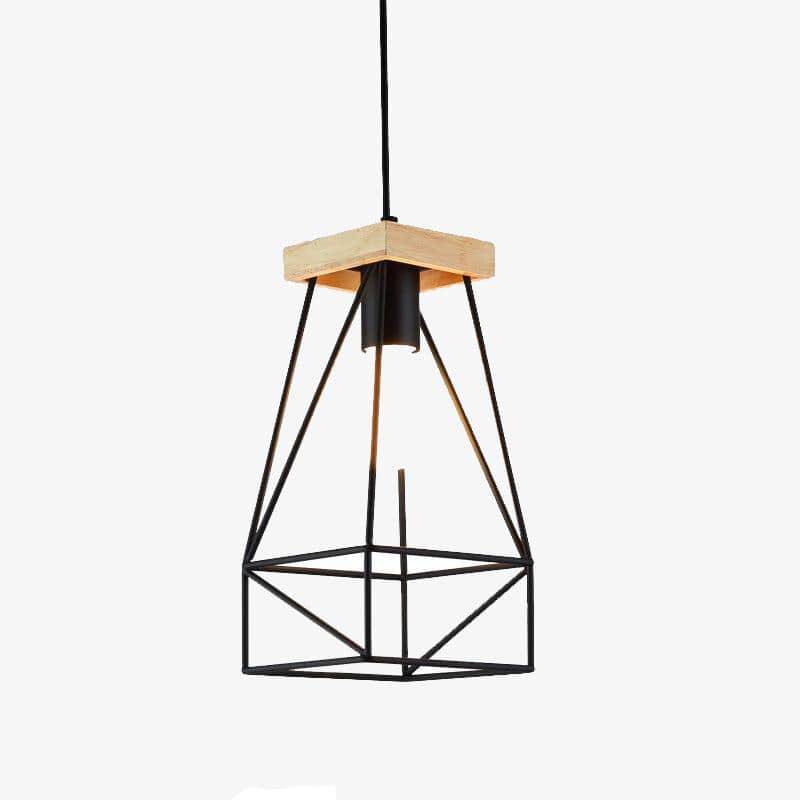 Suspension design LED en cage métal colorée style scandinave - vue 2 sur 18
