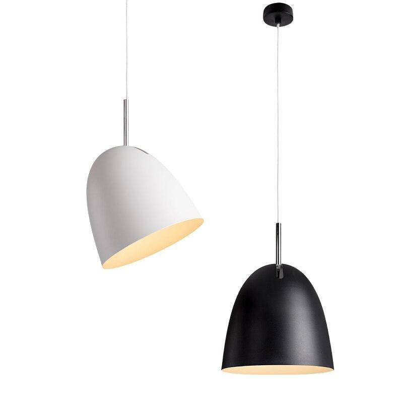 Suspension design LED avec abat-jour en métal arrondi style Macaron