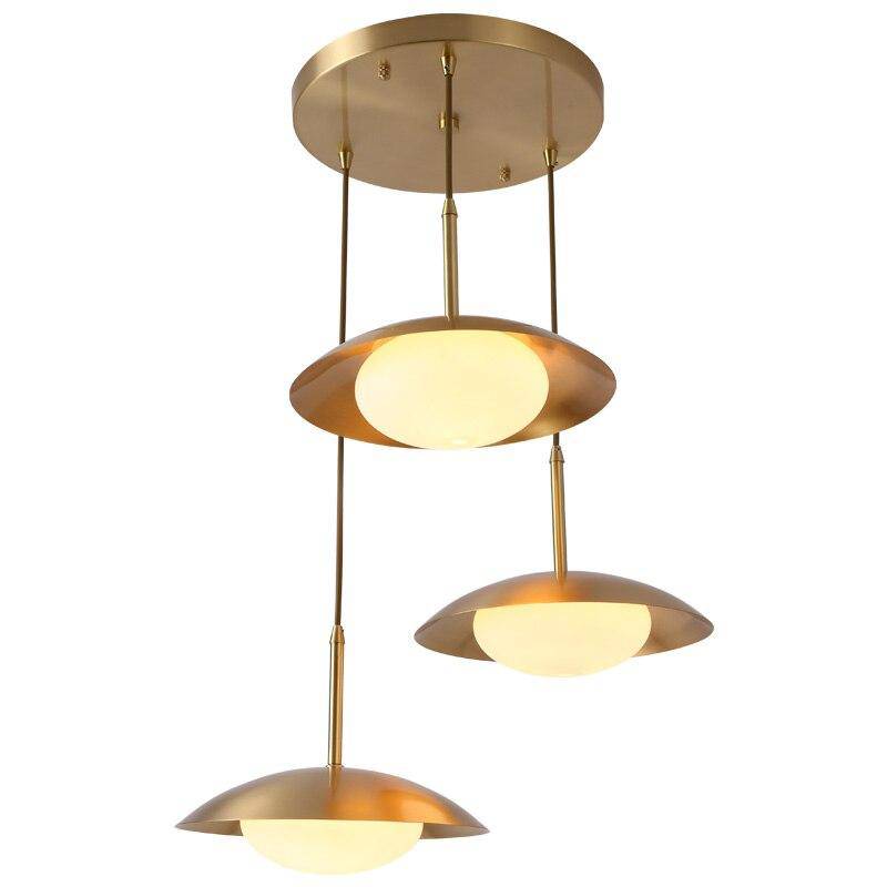 Suspension design LED avec abat-jour arrondi en métal doré Luxury Hang - vue 5 sur 4