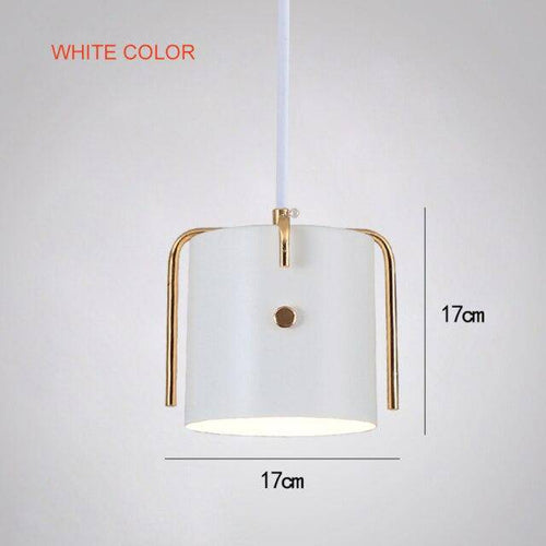 Suspension design à LED avec abat-jour cylindrique en métal coloré Nordic - vue 7 sur 8
