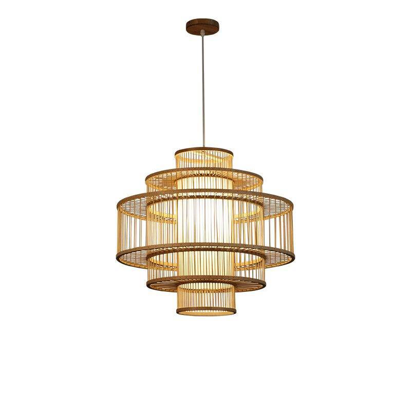 Suspension rustique LED en bois style Japan - vue 4 sur 3