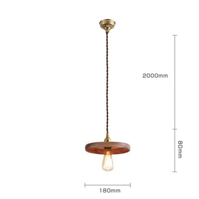 Suspension industriel LED avec disque en bois et ampoule Edison - vue 5 sur 4