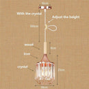 Suspension rétro LED en métal rose gold et verre cristal