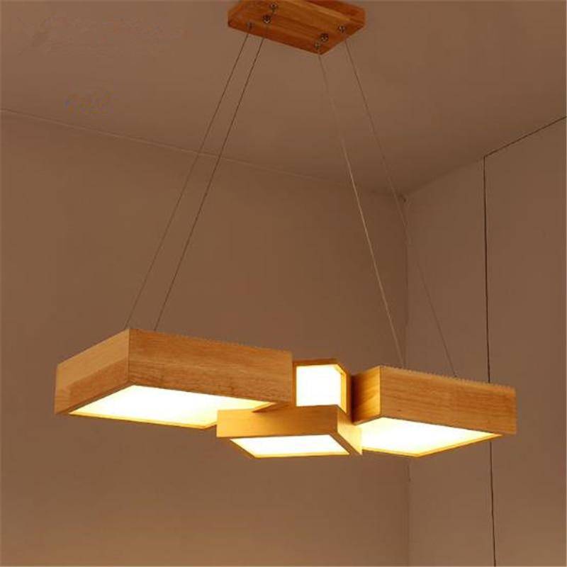 Lustre moderne LED aux formes géométriques en bois Stars - vue 5 sur 7
