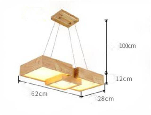 Lustre moderne LED aux formes géométriques en bois Stars - vue 6 sur 7