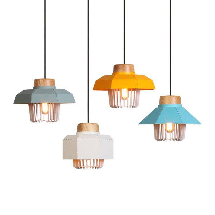 Suspension design LED avec abat-jour cage métal colorée Loft - vue 6 sur 9