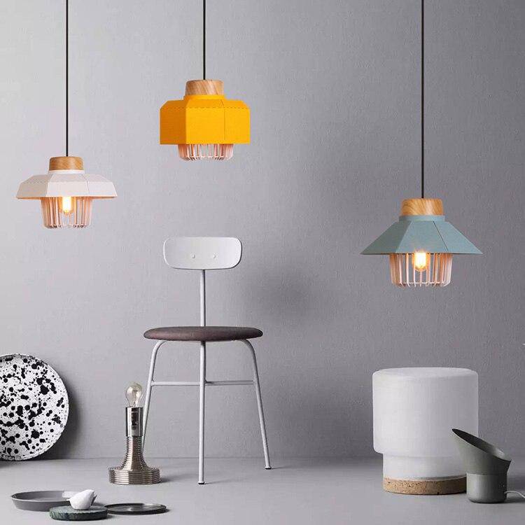 Suspension design LED avec abat-jour cage métal colorée Loft - vue 4 sur 9