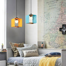 Suspension design à LED avec cube métal coloré Loft
