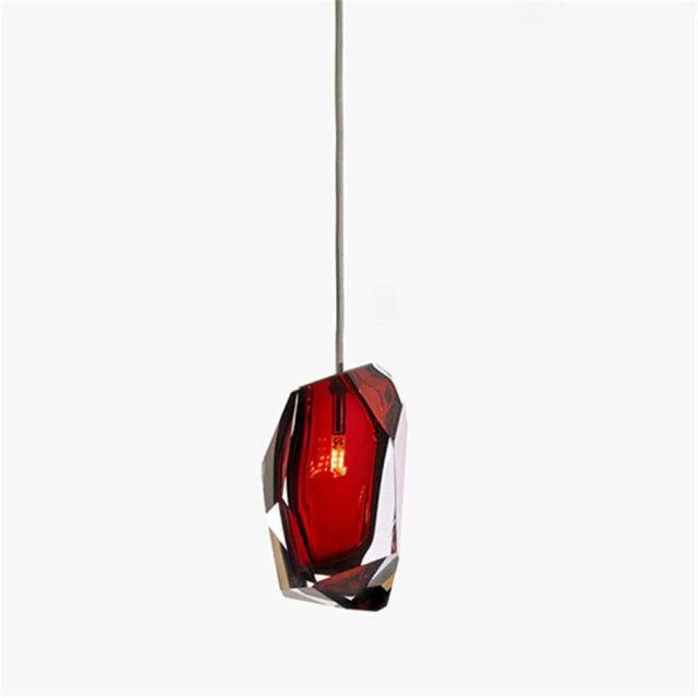 Suspension design à LED en verre cristal coloré Luxury