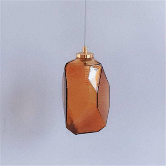 Suspension design à LED en verre cristal coloré Luxury